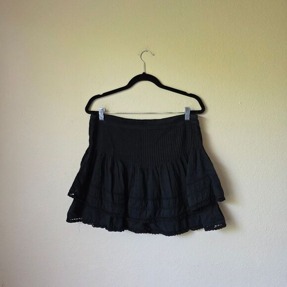 Free People Black Summer Nights Mini Skirt Size 12 - Picture 3 of 7